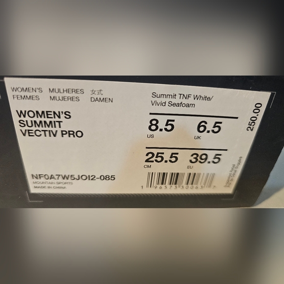 The North Face Summit VECTIV Pro Shoes White Seafoam Women SZ 8.5 New No Box Top - Picture 7 of 7